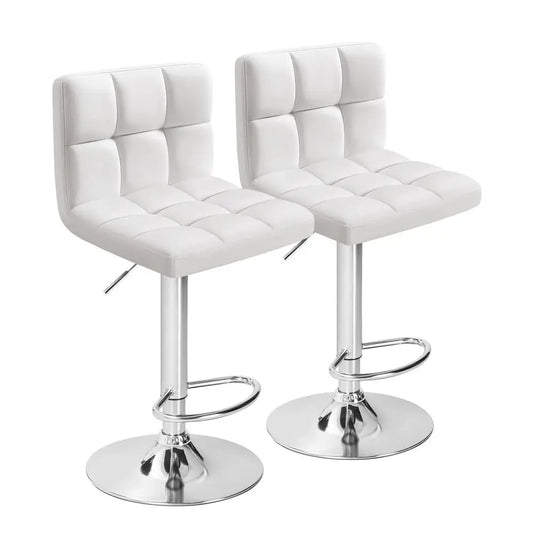 Modern PU Leather Swivel Adjustable Hydraulic Bar Stool Set