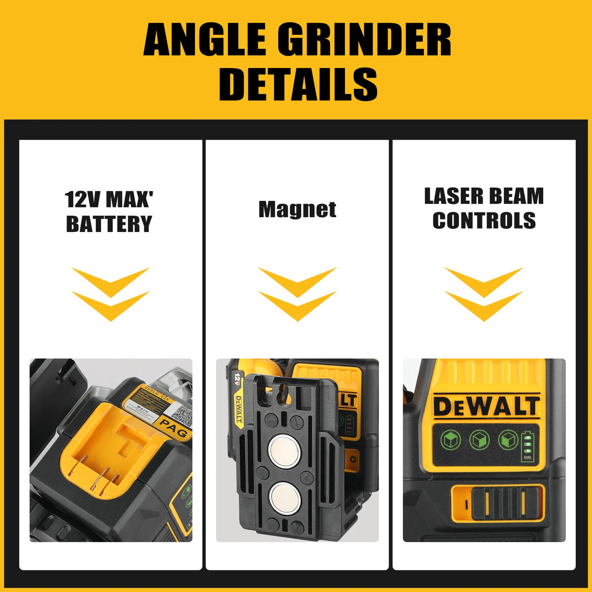 DEWALT 12V Green Laser Level 12-Line 360 Degree Vertical Horizontal