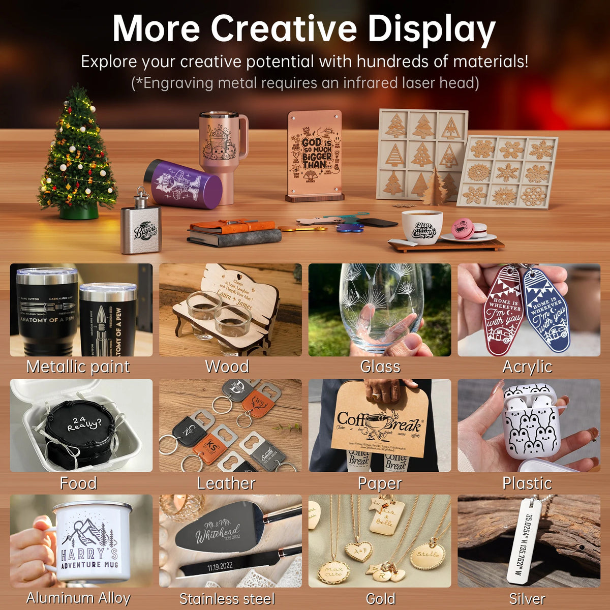 DAJA DJ6 Pro Laser Engraver for Metal Wood Acrylic Jewelry