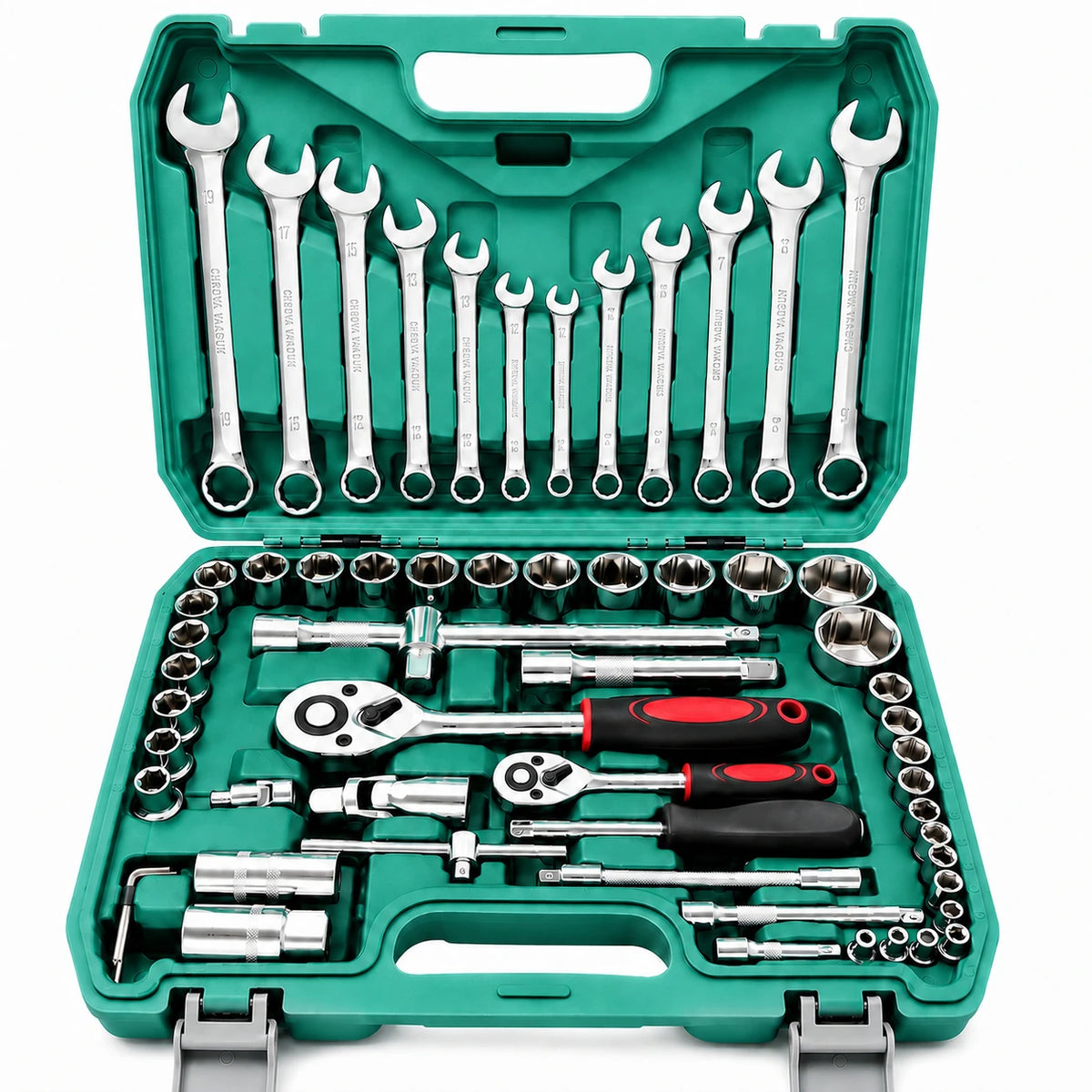 Complete Socket Wrench Tool Kit with Portable Carry Storage Box, All-in-One Household Hand Hardware Combination Tools, Multi-Functional Repair Tool Set for Furniture Assembly, Appliance Fixing, Bicycle & Auto Daily DIY Mainte