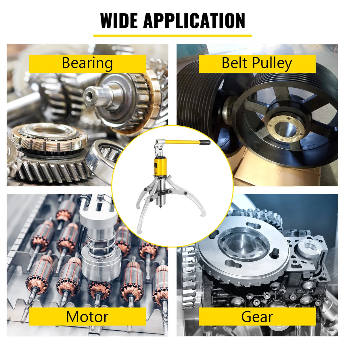 SucceBuy Hydraulic Gear Puller With Adjustable Jaws For Wheels