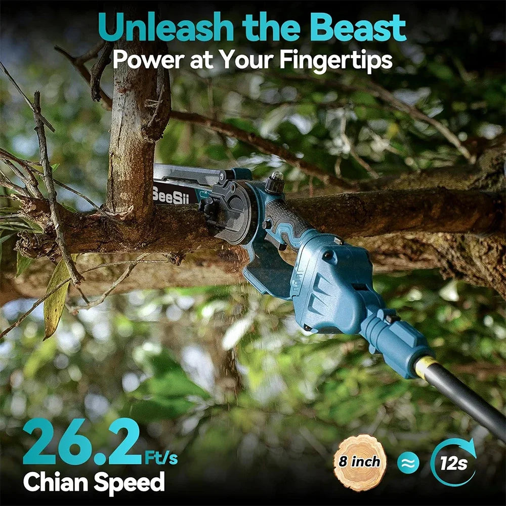 Seesii 2 In 1 Cordless Pole Saw And Mini Chainsaw For Tree Trimming