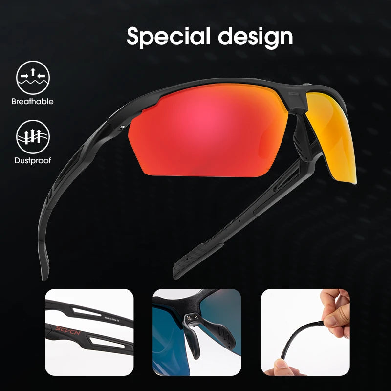 SCVCN Polarized Cycling Sunglasses UV400 Sports Eyewear for All Riders
