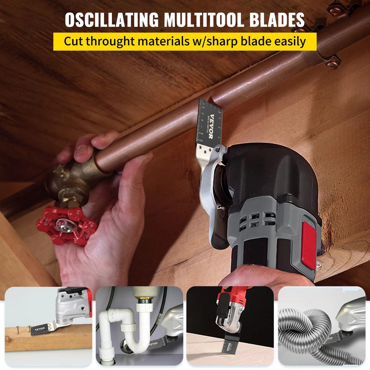SucceBuy 100PCS Oscillating Saw Blades Multitool Quick Release Blades Kit HCS Tool Blades Cut Cutter for Wood Plastic Metal Nail