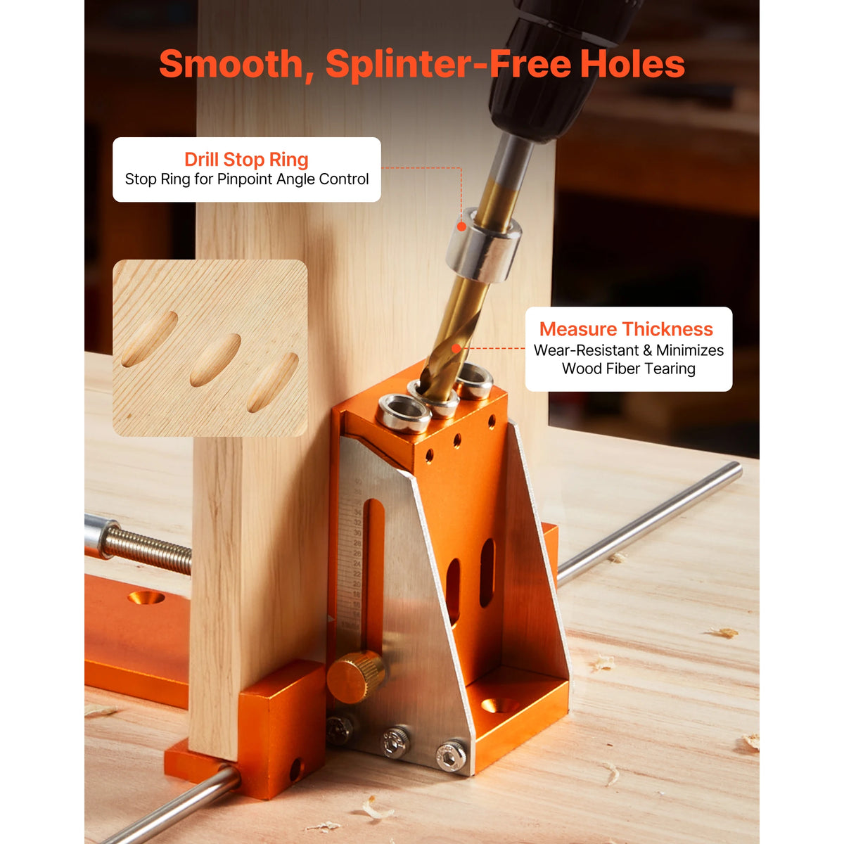 SucceBuy Pocket Hole Jig Kit Adjustable With Case And Bits