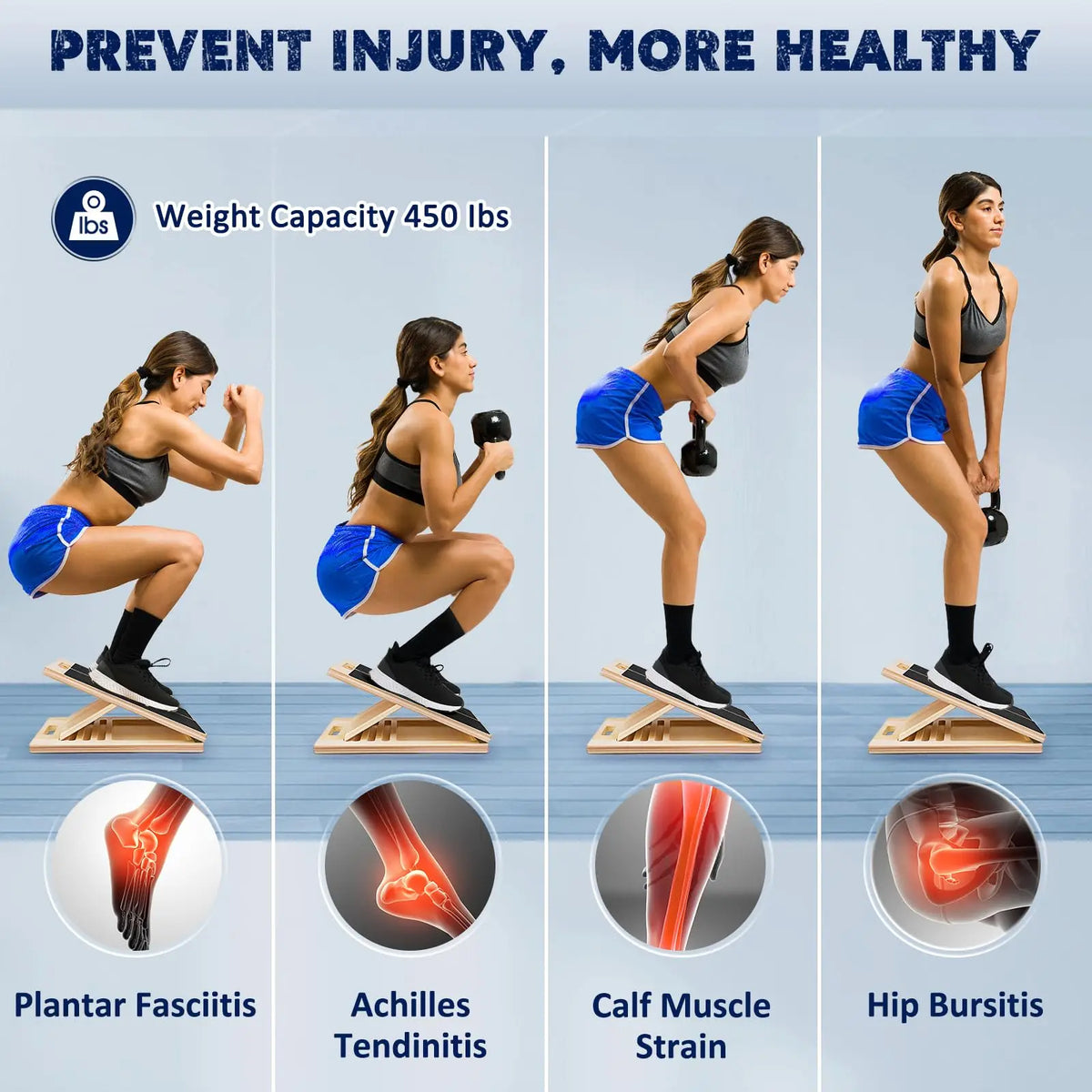 2‑in‑1 Wooden Balance Board & Calf Stretcher Slant Board, Adjustable Angles Non‑Slip Wooden Foot Stretching Board for Ankle Heel Leg Stretch, Core Strength Balance Training, Physical Therapy Home Gym Workout Equipment