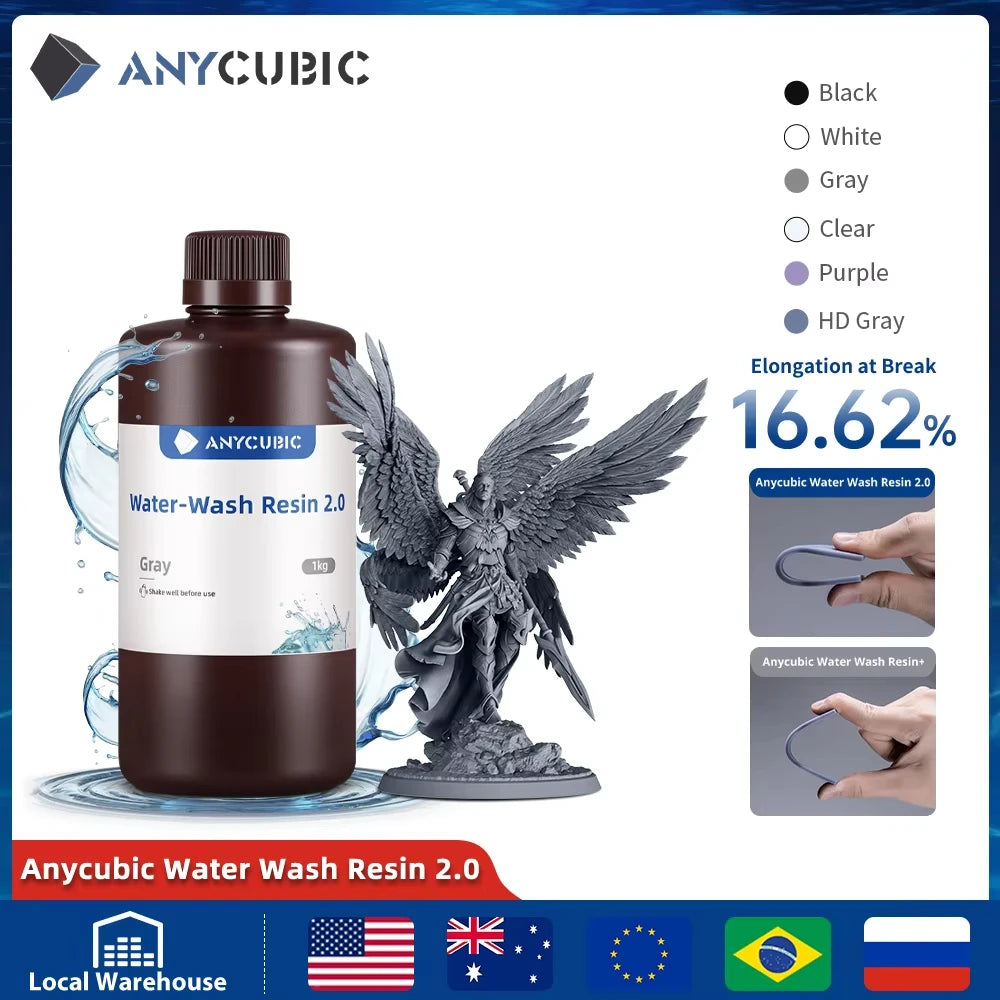 AnyCubic Water Washable 405nm UV Resin For 3D Printers