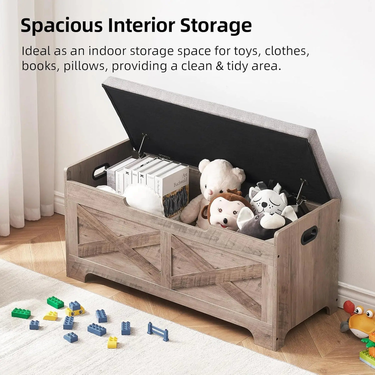 Twister.Ck Retro Wooden Storage Bench With Lift Top