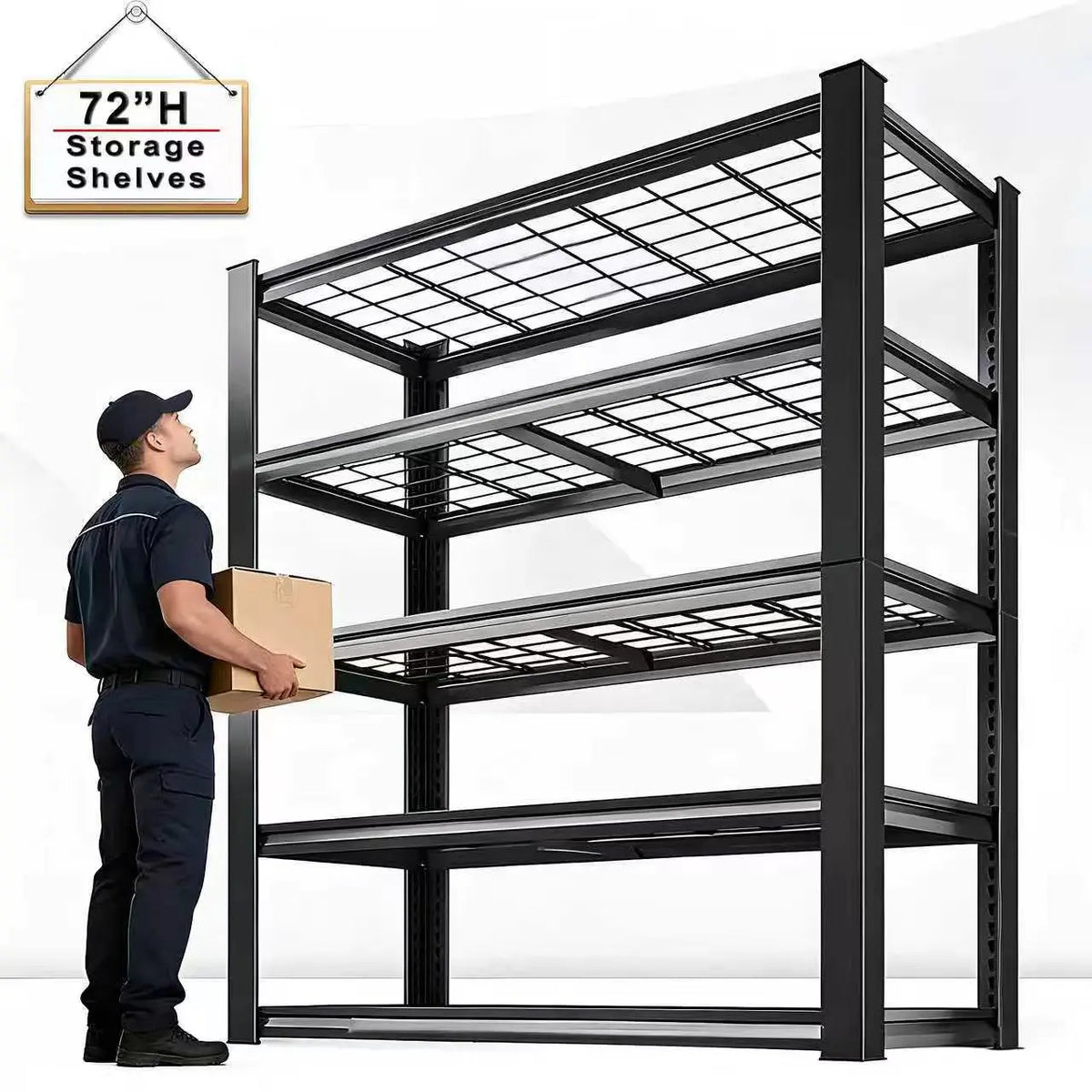 Sarenzoon Adjustable Metal Commercial Storage Rack Shelving