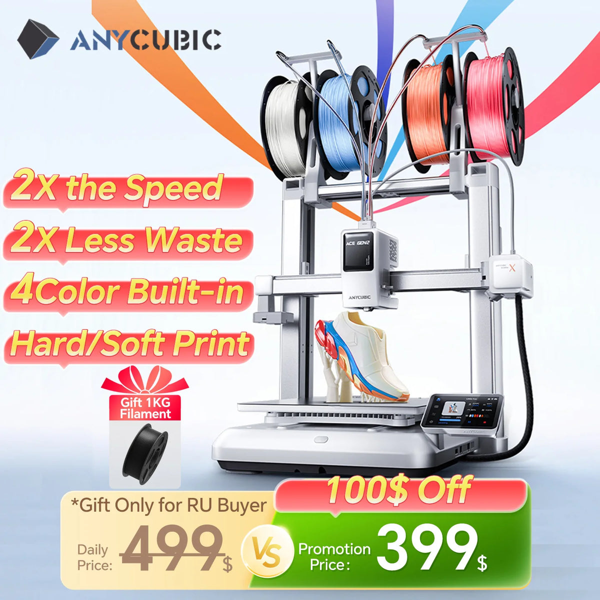Anycubic Kobra X High Speed AI Detection 3D Printer