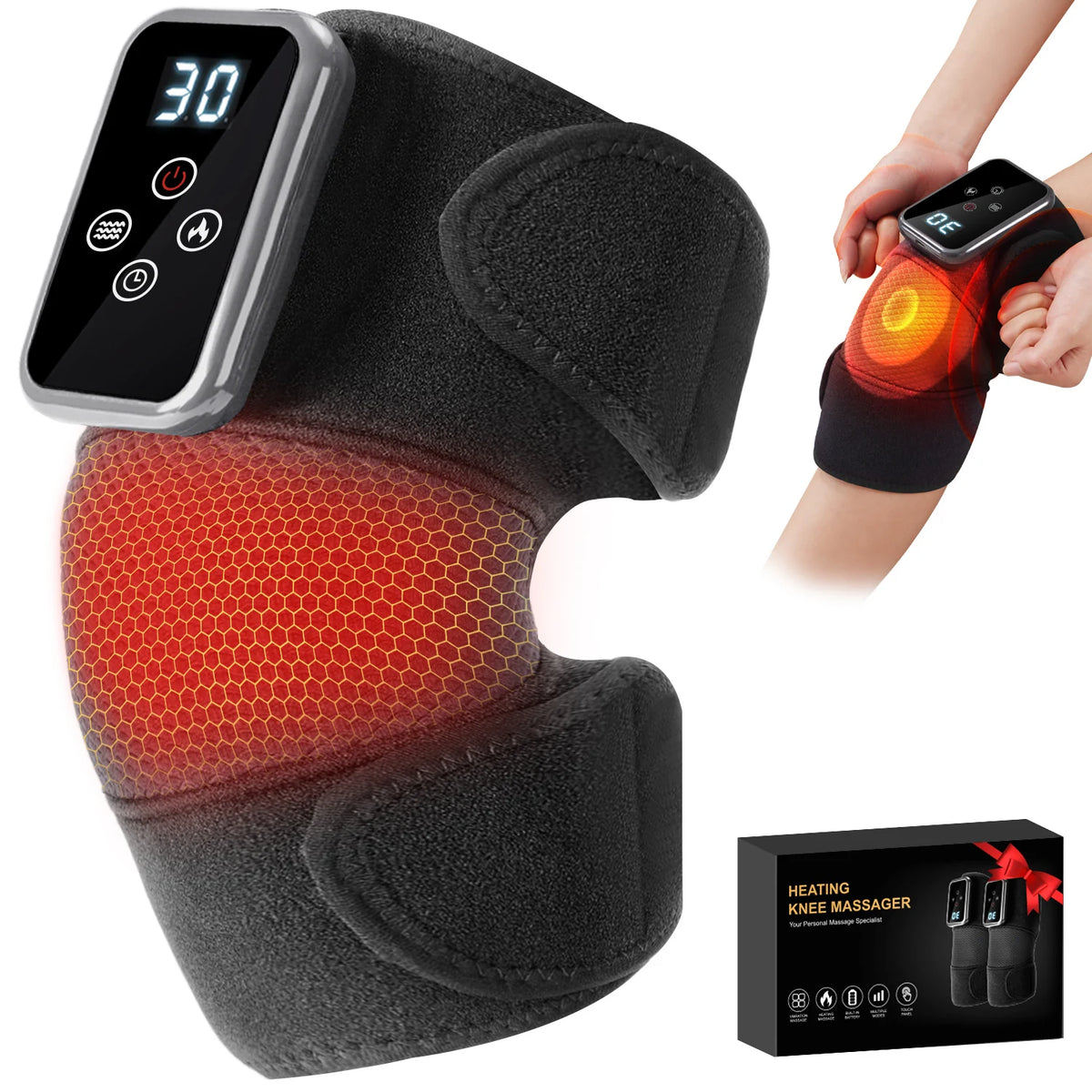 LEERCON Heated Knee Elbow Shoulder Massager Wrap With Vibration