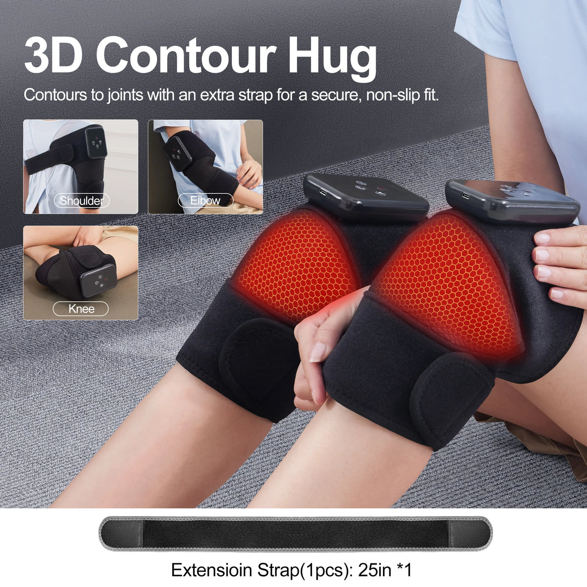 LEERCON Heated Knee Elbow Shoulder Massager Wrap With Vibration