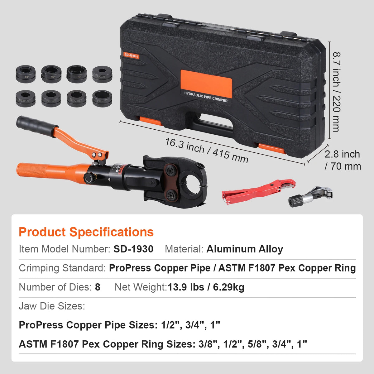 Succebuy Hydraulic Driven Press Tool For Copper PEX F1807