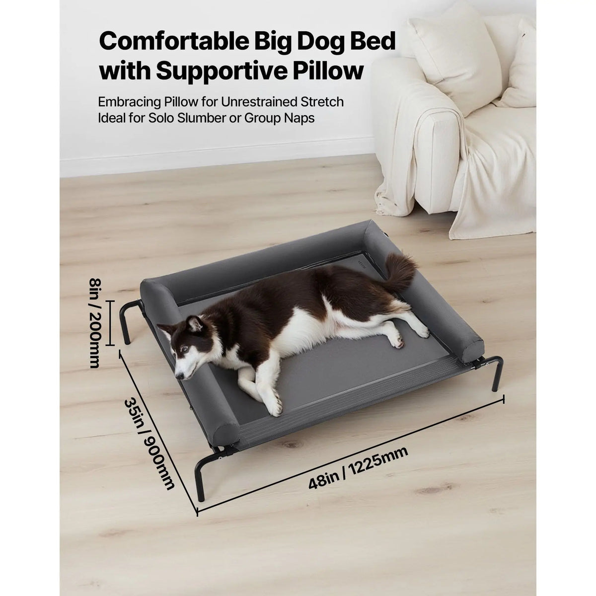 Elevated Dog Bed With Breathable Mesh And Steel Frame