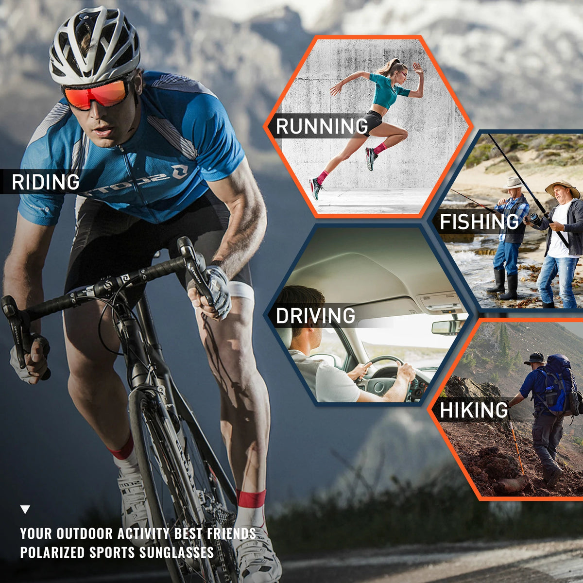 SCVCN Polarized Cycling Sunglasses UV400 Sports Eyewear for All Riders
