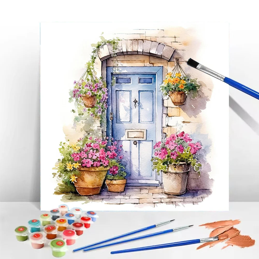 Flower Paint By Number Canvas Kit For Adult DIY Art