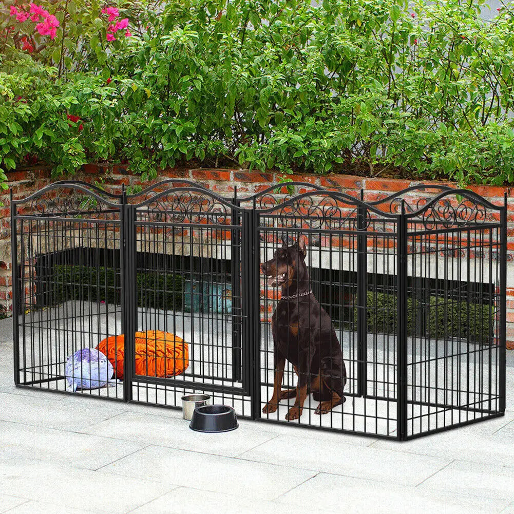 BINGOPAW Heavy Duty Folding Dog Playpen for Indoor Outdoor Use