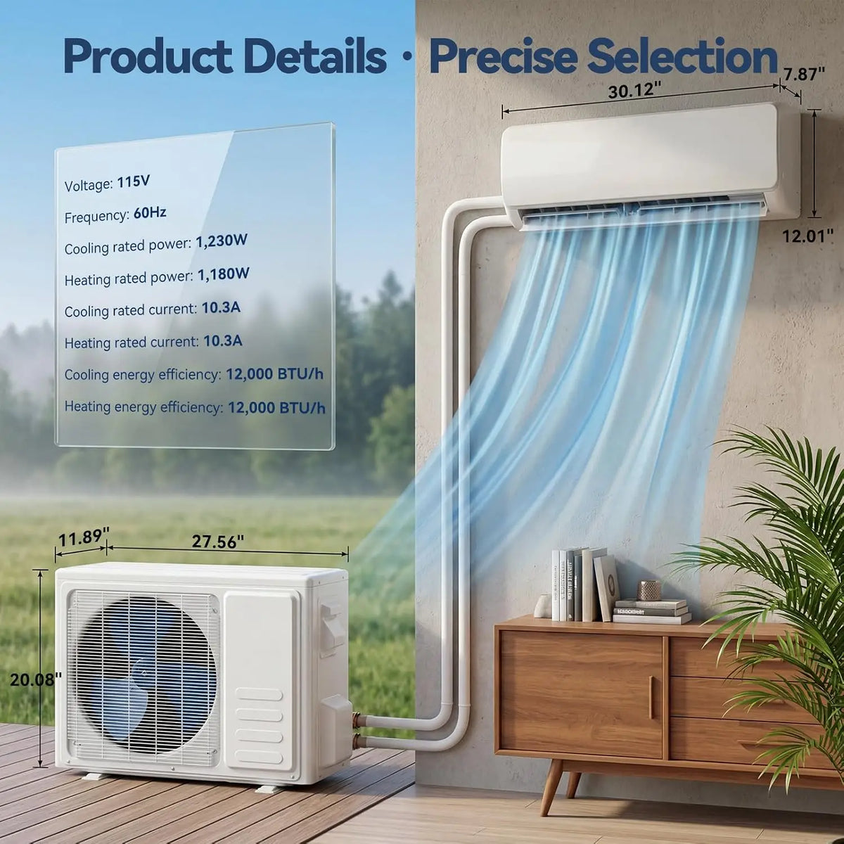 Ductless Mini Split Air Conditioner With Heat Pump System