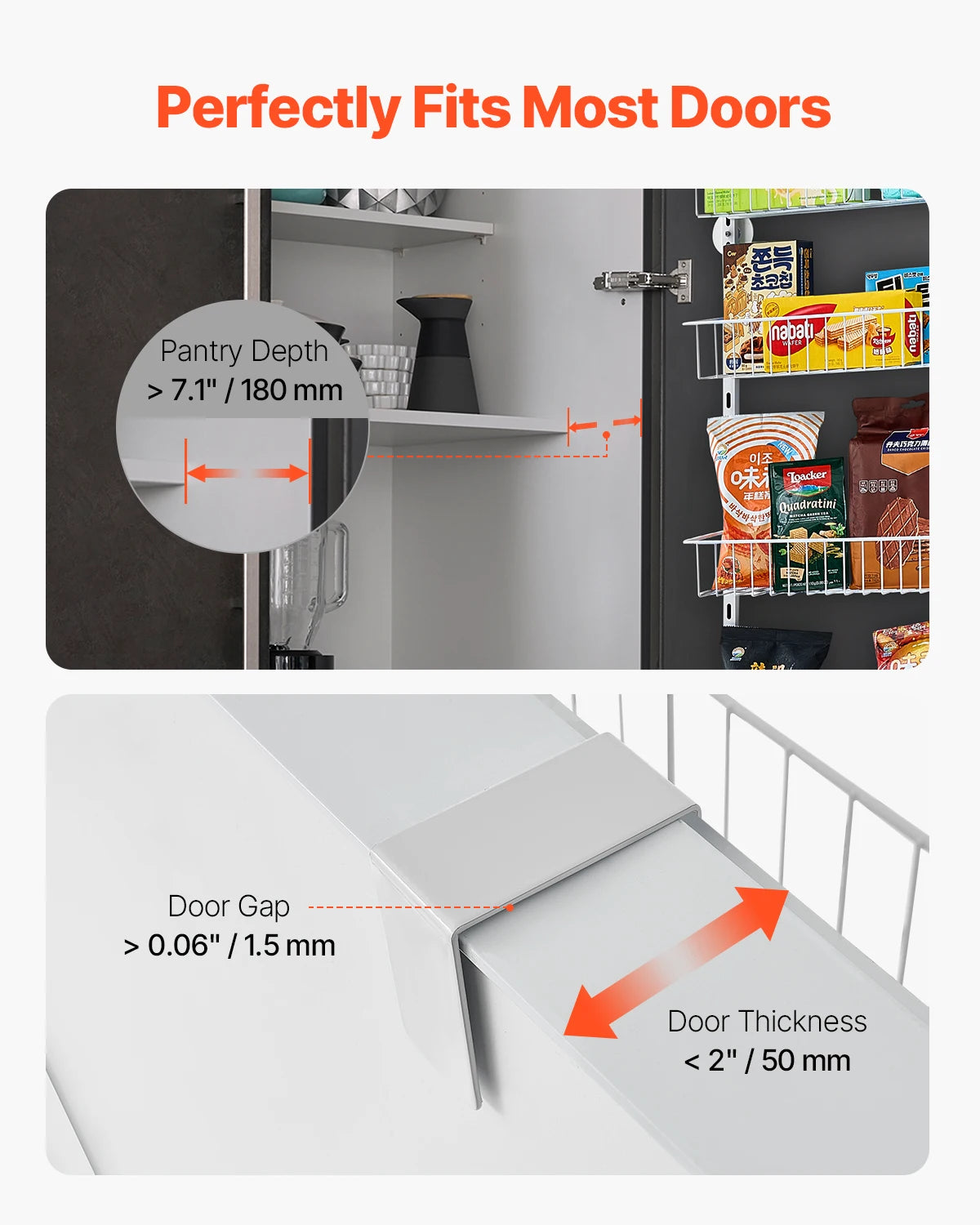 SucceBuy Heavy Duty Over The Door Pantry Spice Rack