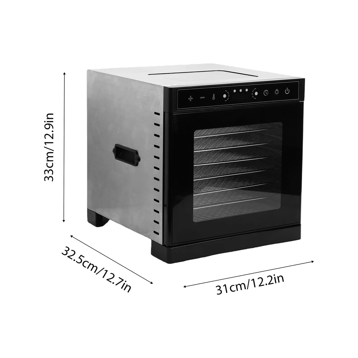 Stainless Steel Food Dehydrator With Viewing Window And Adjustable Controls