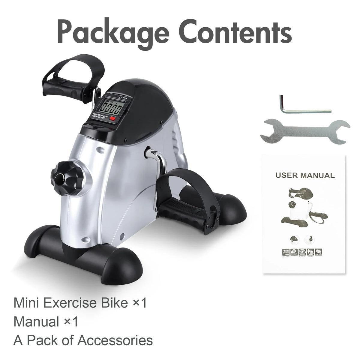 Mini Under Desk Pedal Exerciser Bike With Digital LCD Display