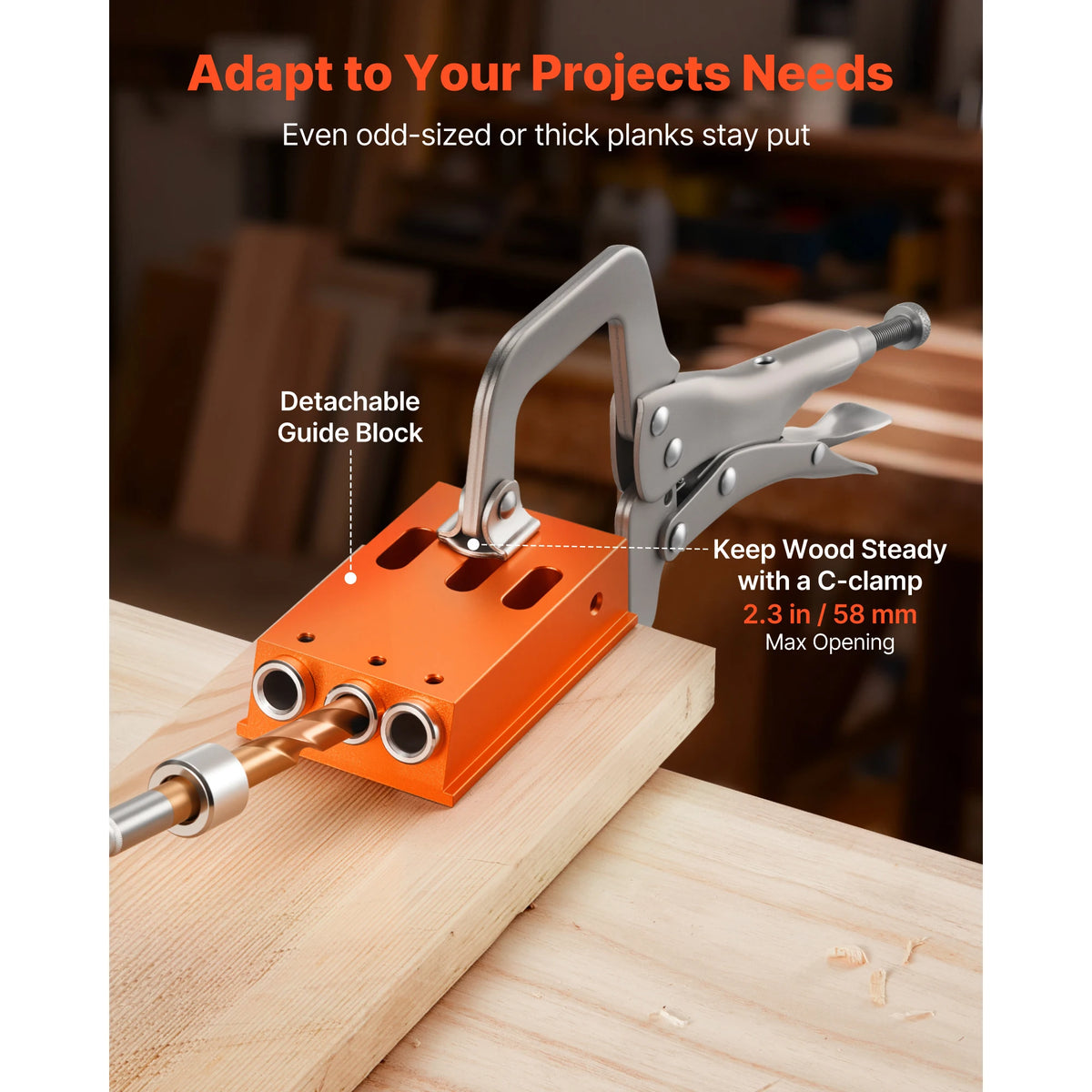 SucceBuy Pocket Hole Jig Kit Adjustable With Case And Bits