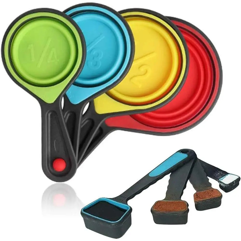 Collapsible Measuring Cups And Spoons 8 Piece Kitchen Set