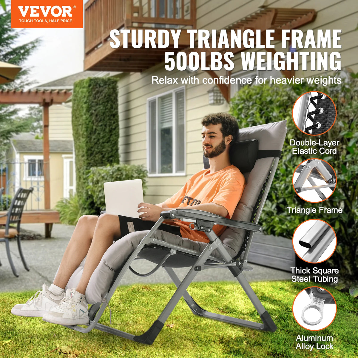 Zero Gravity Recliner Chair With Cushion Footrest And Cupholder