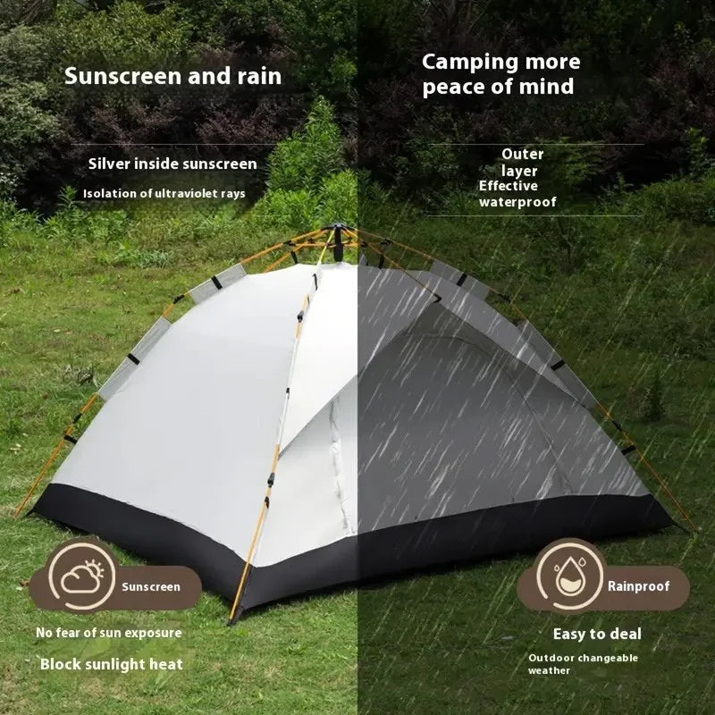 2 To 3 Person Waterproof Instant Pop Up Tent With Mesh Screen And Groundsheet