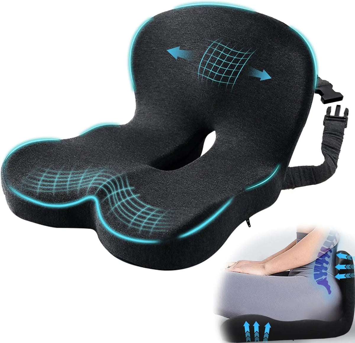 L Shaped Memory Foam Seat Cushion For Office Car Comfort