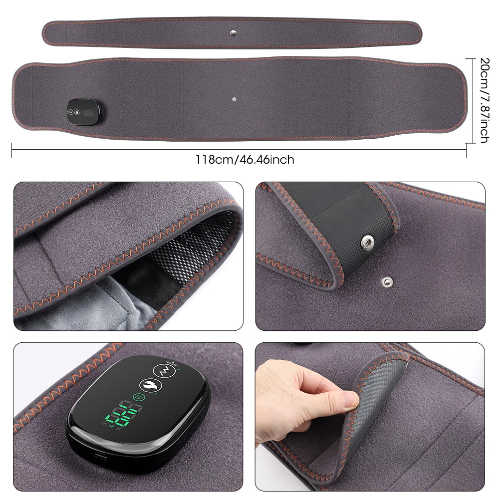 Agdoad Heating Vibration Massager Belt With Lumbar Support