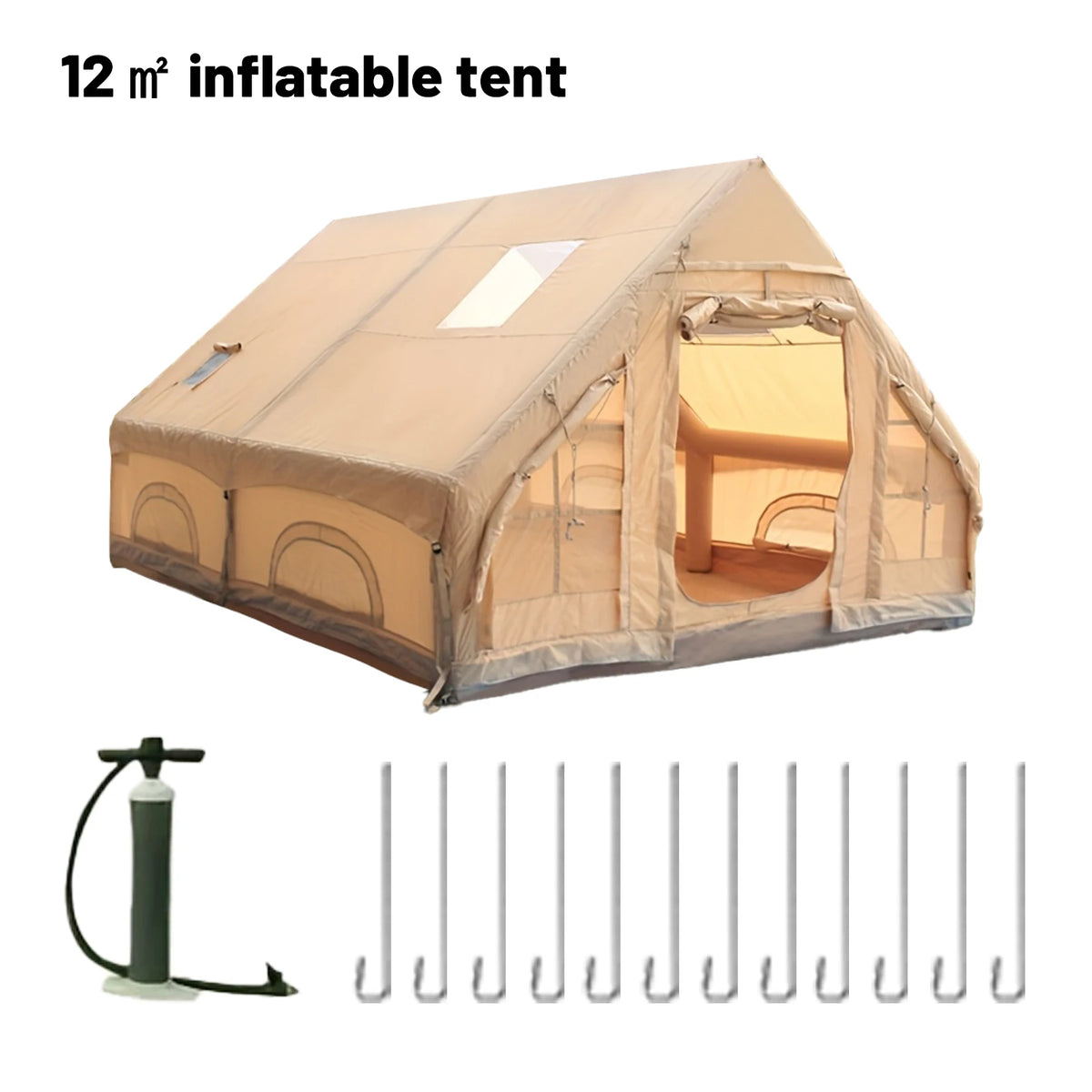 Pakicetus Luxury Inflatable Camping Tent With Stove Plug Adult 4-8 Person
