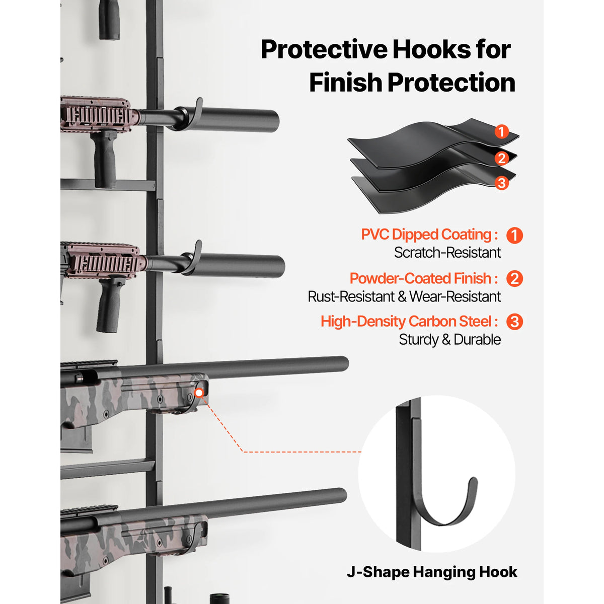 SucceBuy Freestanding Rifle and Shotgun Rack with Storage Shelf