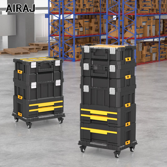 AIRAJ MultiFunctional Tier Stackable Rolling Tool Storage Box For Garage
