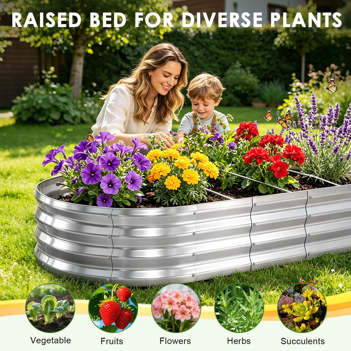 Premium Galvanized Metal Raised Garden Bed For Outdoor Plants