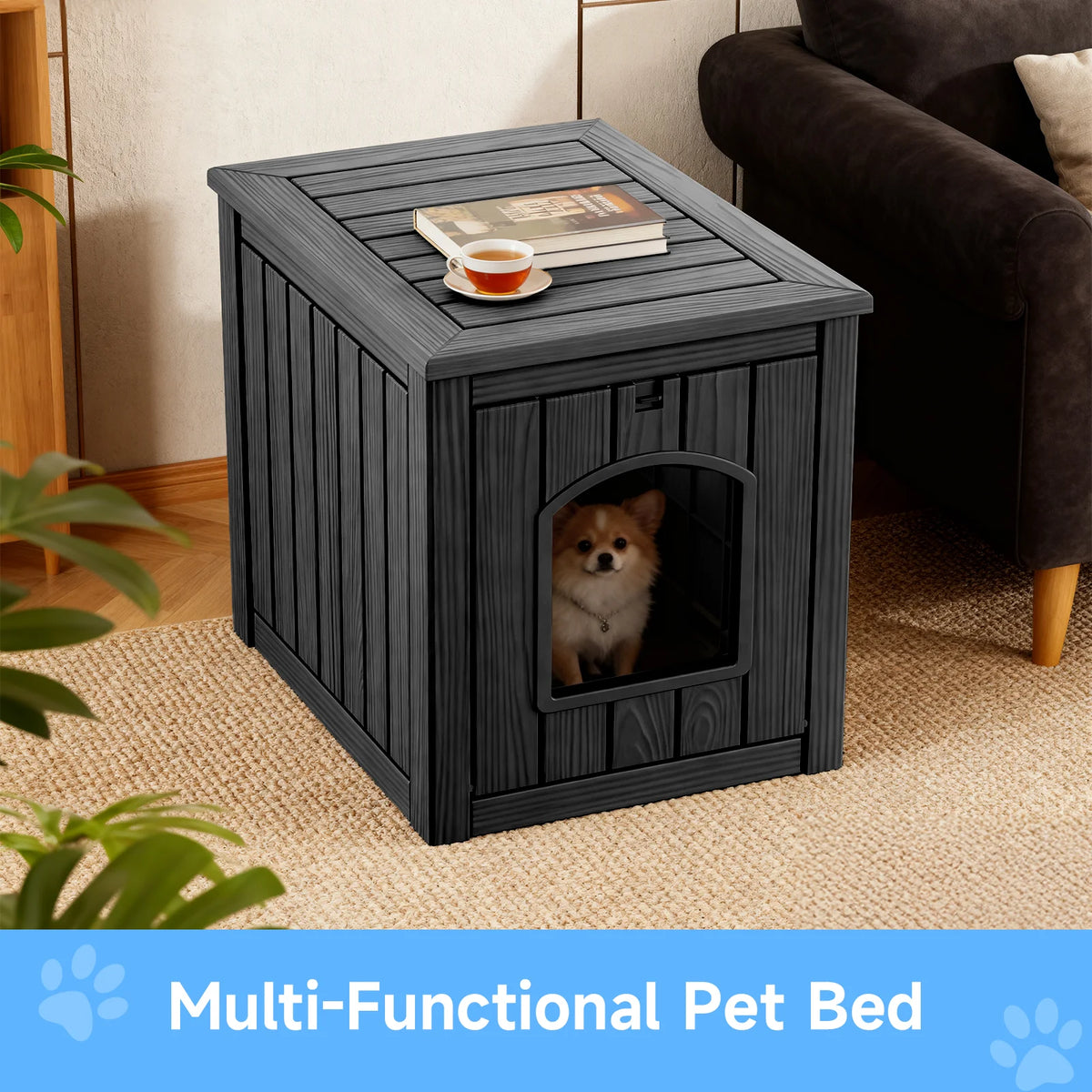 Resin Cat House End Table Two In One Waterproof Kennel