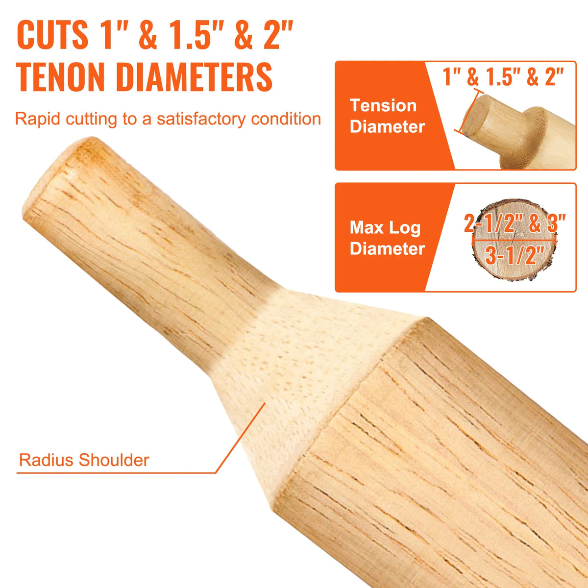 SucceBuy 4/6/8Pcs Tenon Cutter Log Furniture Kit 1/1.5/2in Straight/Curved Blades Commercial Woodworking Tool for Corded Drill