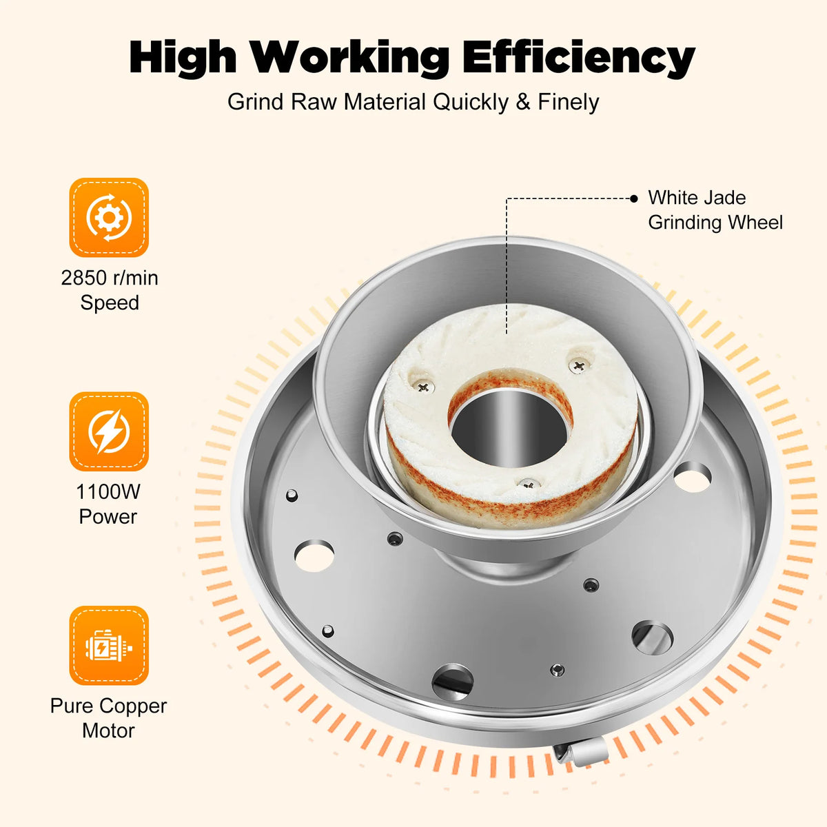 1100W Commercial Peanut Butter Maker High Grinding 33 Lbs