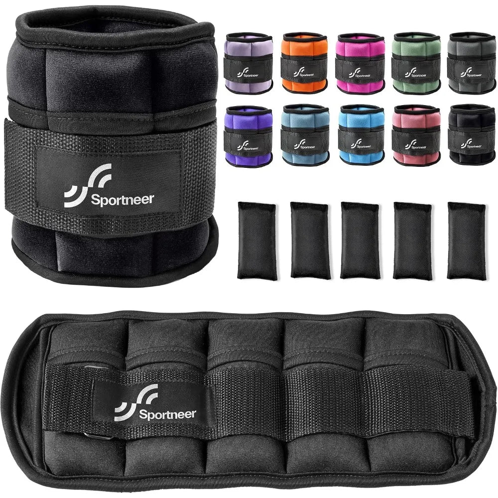 Adjustable Ankle Weights With Removable Sandbags For Walking Fitness
