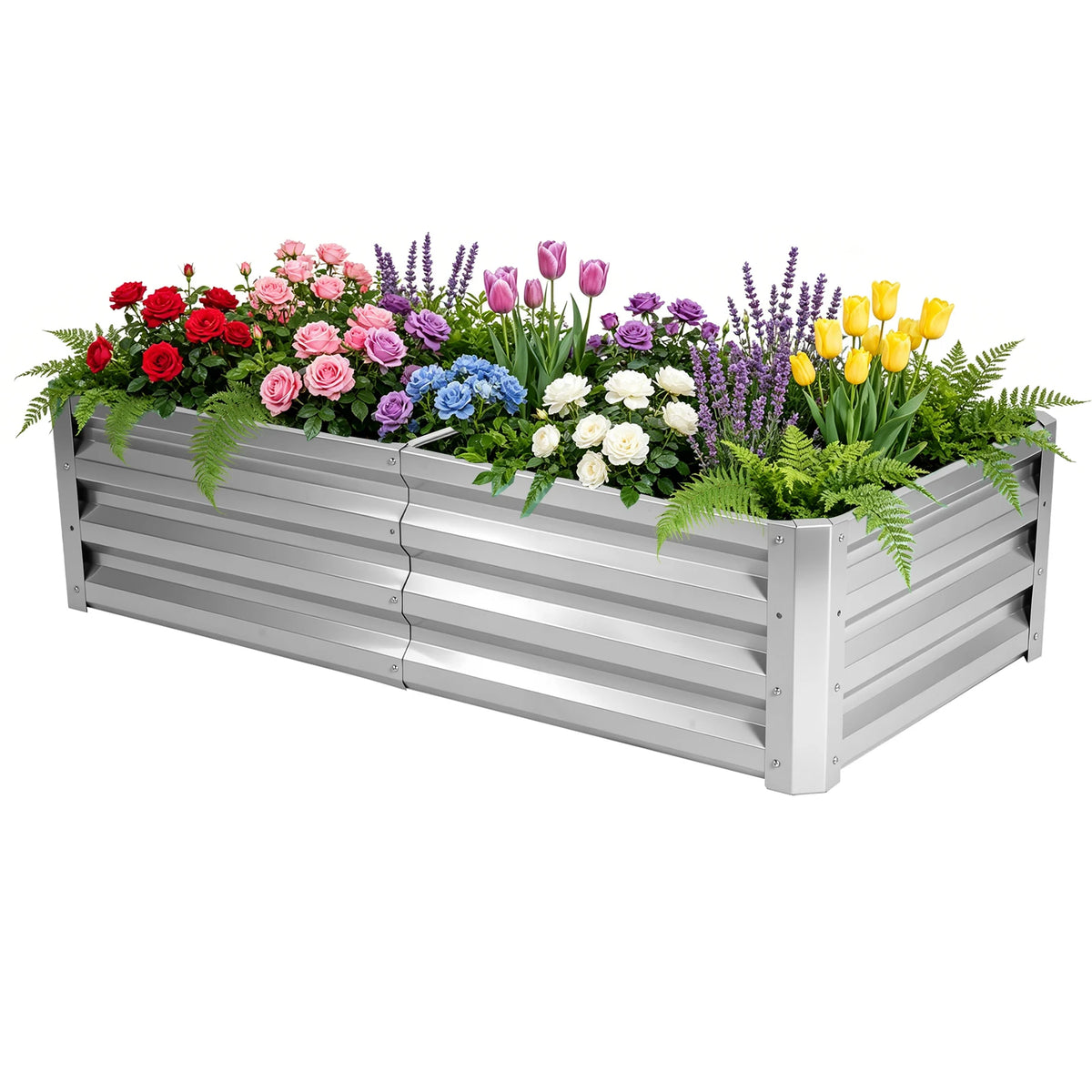 Modern Galvanized Metal Raised Garden Bed And Planter Box