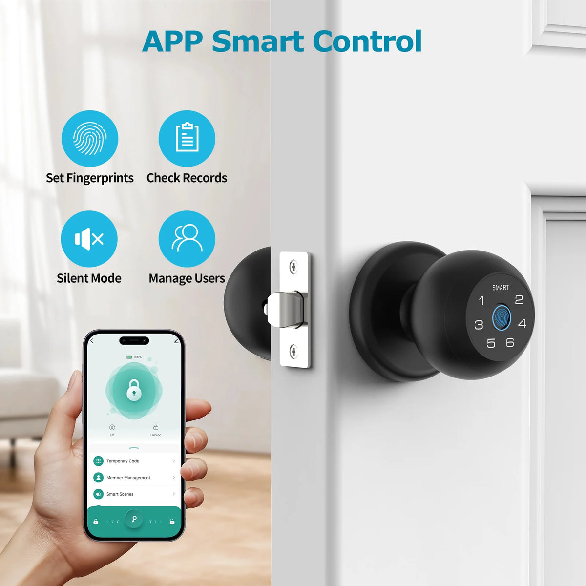 Viladepot Smart Door Lock With Fingerprint And App Control