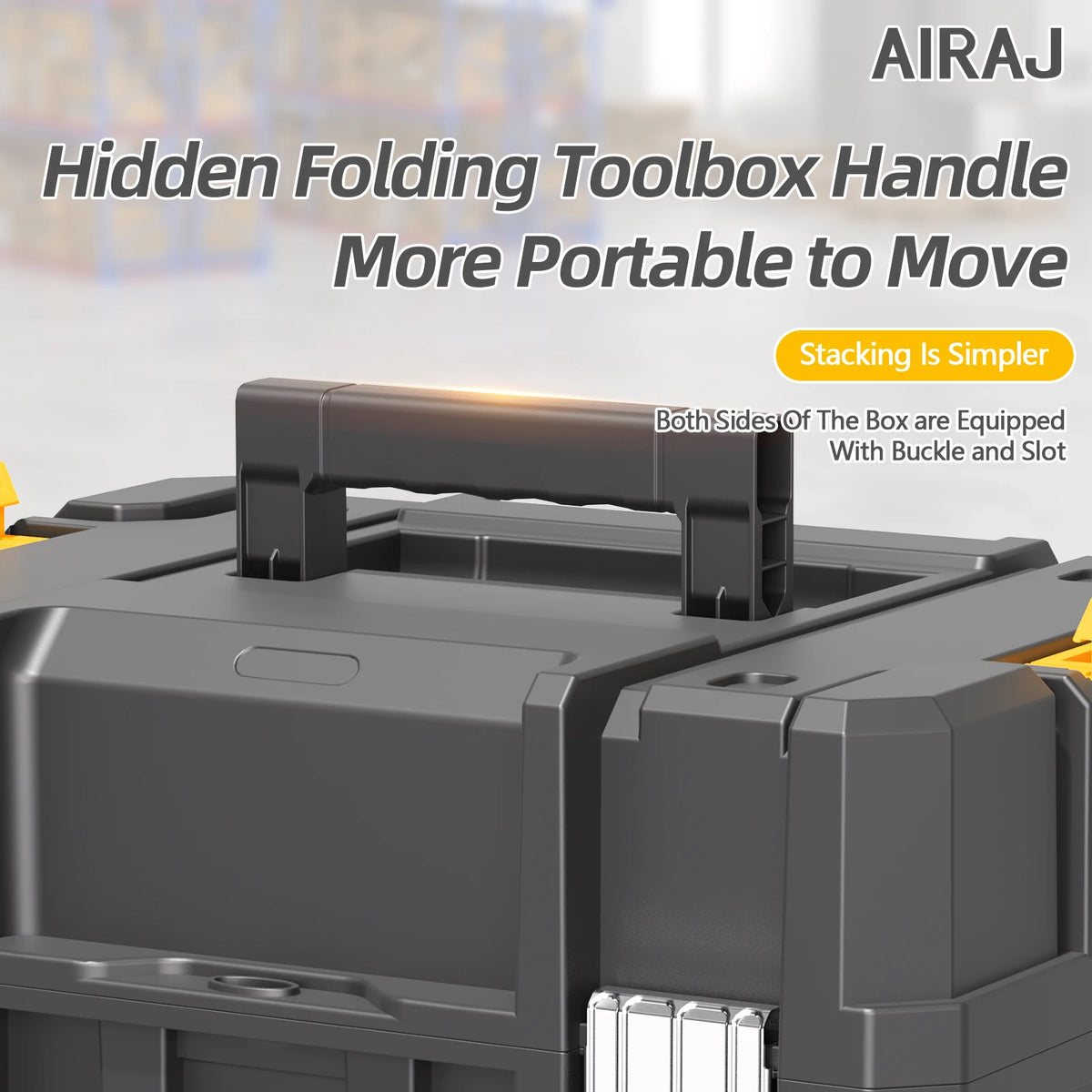 AIRAJ MultiFunctional Tier Stackable Rolling Tool Storage Box For Garage
