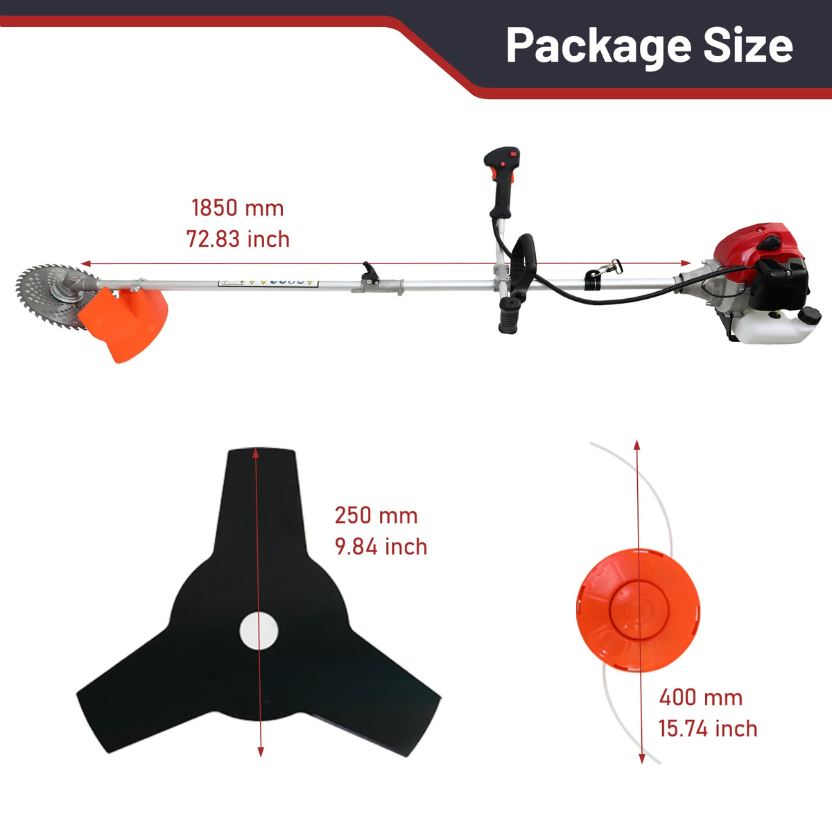 52cc 2-Stroke Gas Powered Lawn Mower 4-in-1 Weed Eater