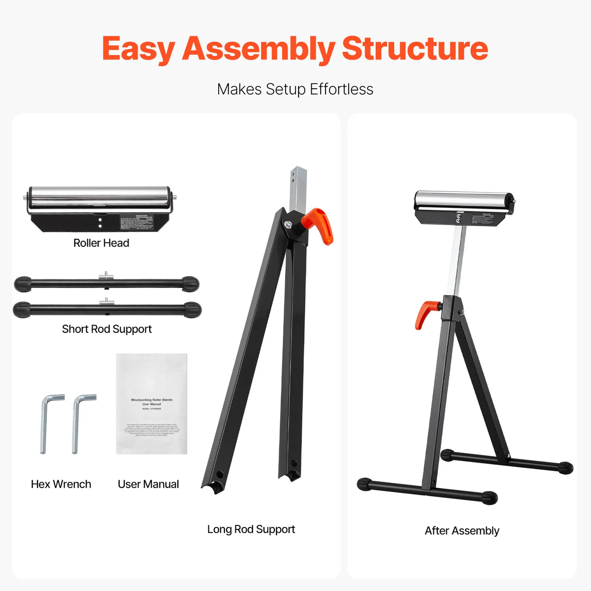 SucceBuy Adjustable Roller Stand For Woodworking Table Extension Support