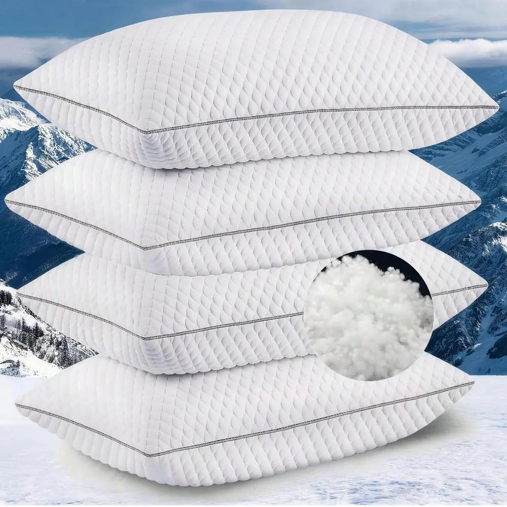 Luxury Hotel Collection Pillows For Bed UltraSupportive For Deep Sleep Neck, Resilient HighLoft Core, Hypoallergenic Adult