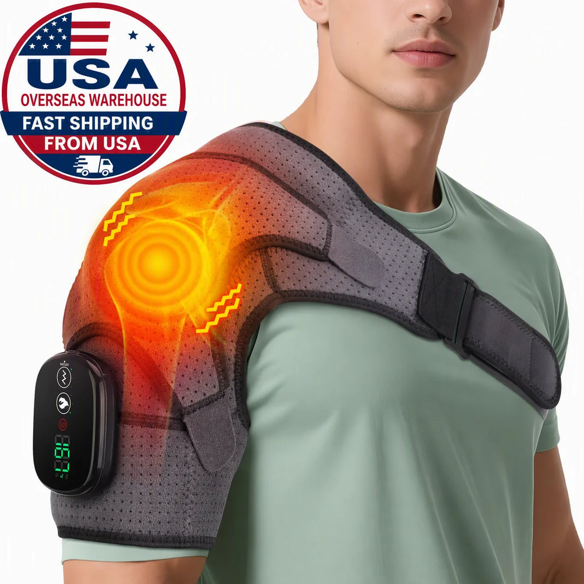 Hailicare Cordless Heated Shoulder Wrap Massager For Pain Relief