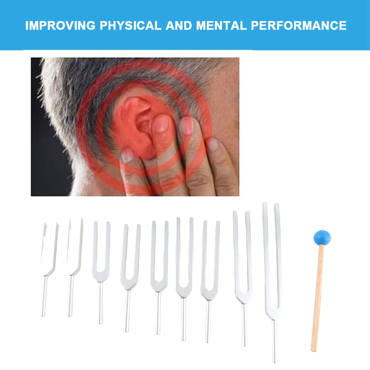 174Hz To 963Hz Sound Healing Tuning Fork Set For Therapy