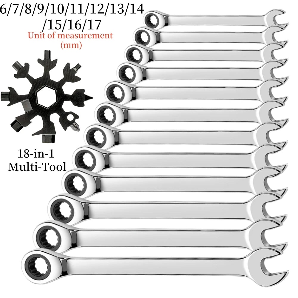 Flexible Ratcheting Wrench Set for Car Repair Tools