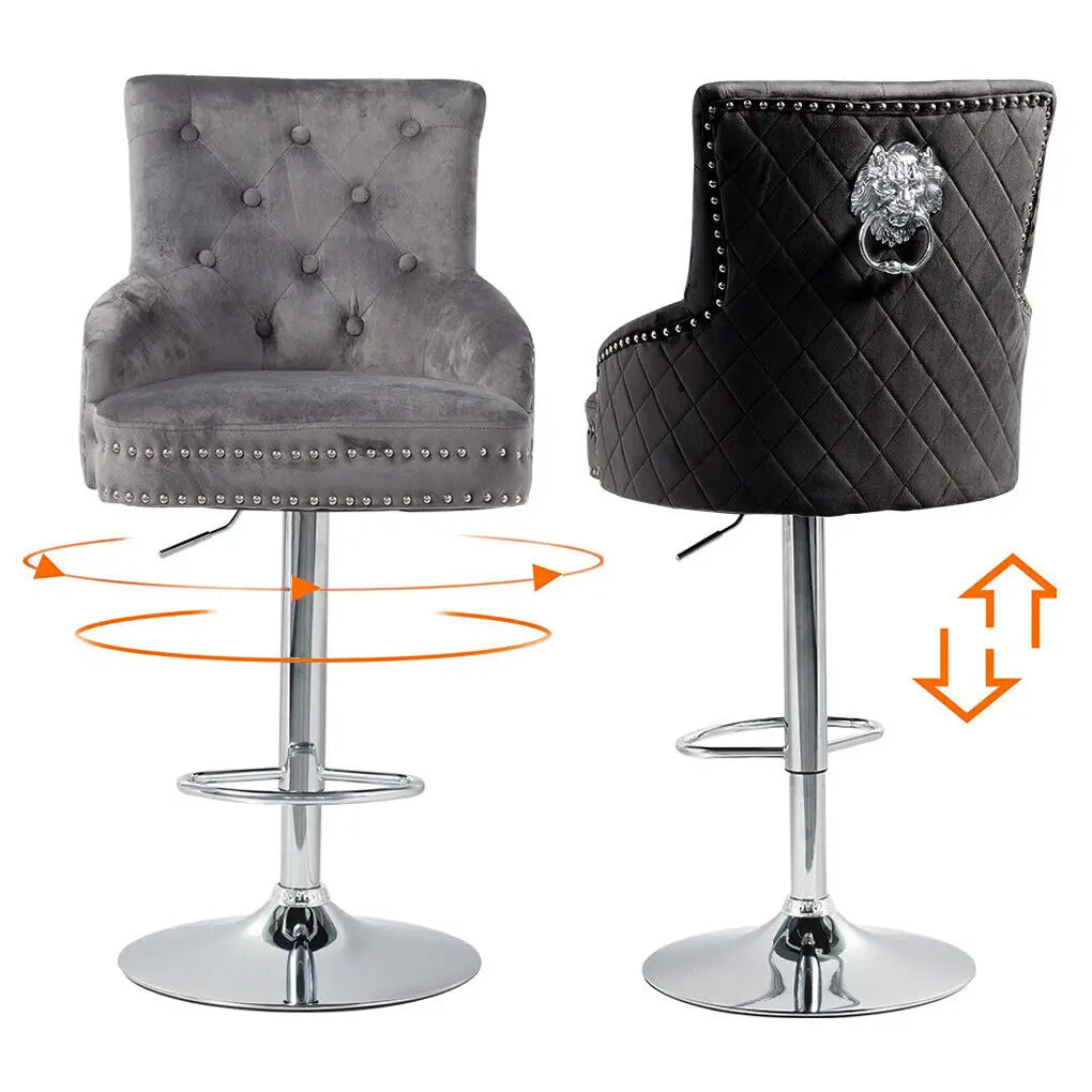 Luvodi Luxury Swivel Bar Stools With Lion Knocker