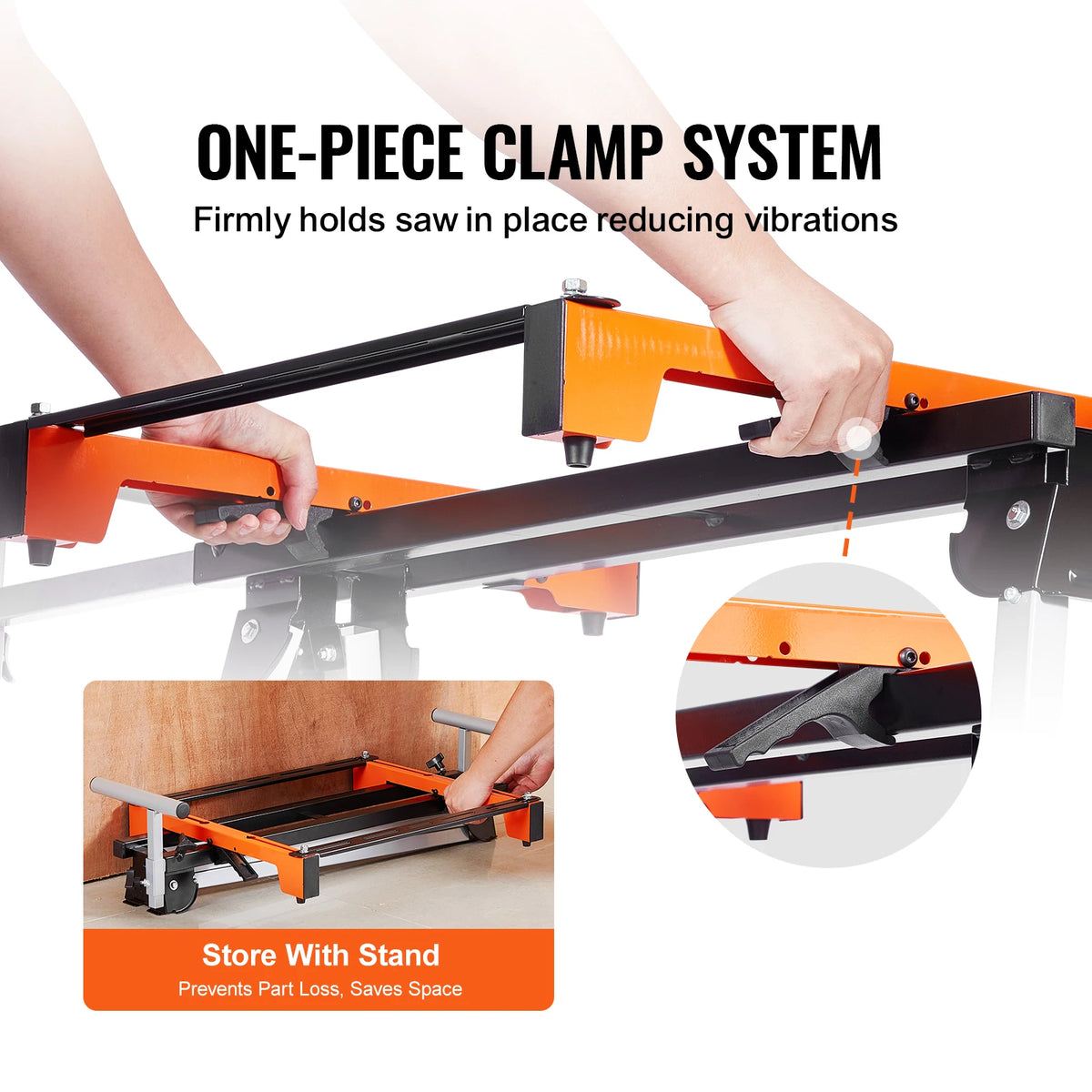 SucceBuy 300/330/550lbs Miter Saw Stand Load Capacity Steel Collapsible Stand Miter Saw w Brackets Clamps Adjustable Length